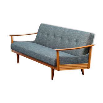 Canapé convertible années 50 cerisier,