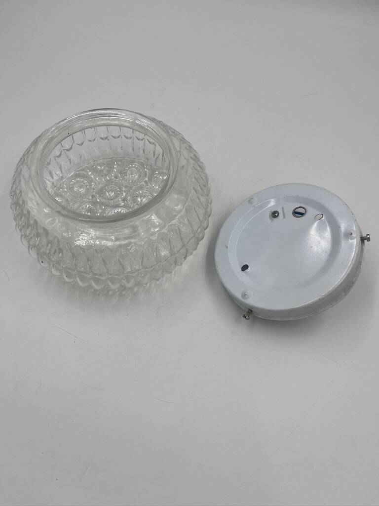 Molded glass ceiling light with relief
