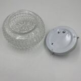 Molded glass ceiling light with relief