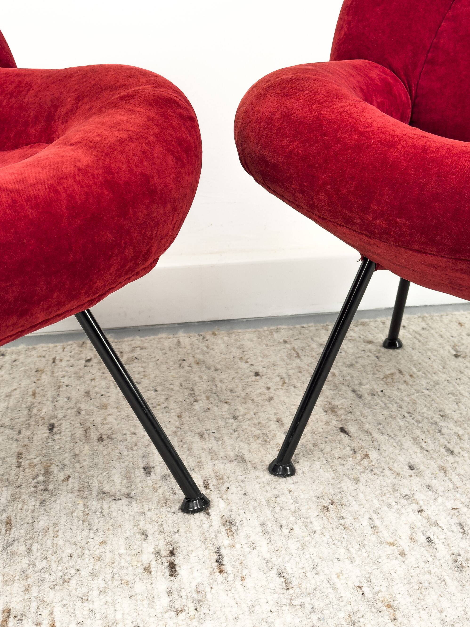 Red Lounge Chairs by Fritz Neth for Correcta, 1950s, Set of 2