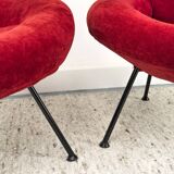 Red Lounge Chairs by Fritz Neth for Correcta, 1950s, Set of 2