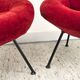Chaises longues rouges par Fritz Neth pour Correcta, années 1950, ensemble de 2