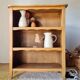 Honey-coloured antique wooden bookcase - antique library