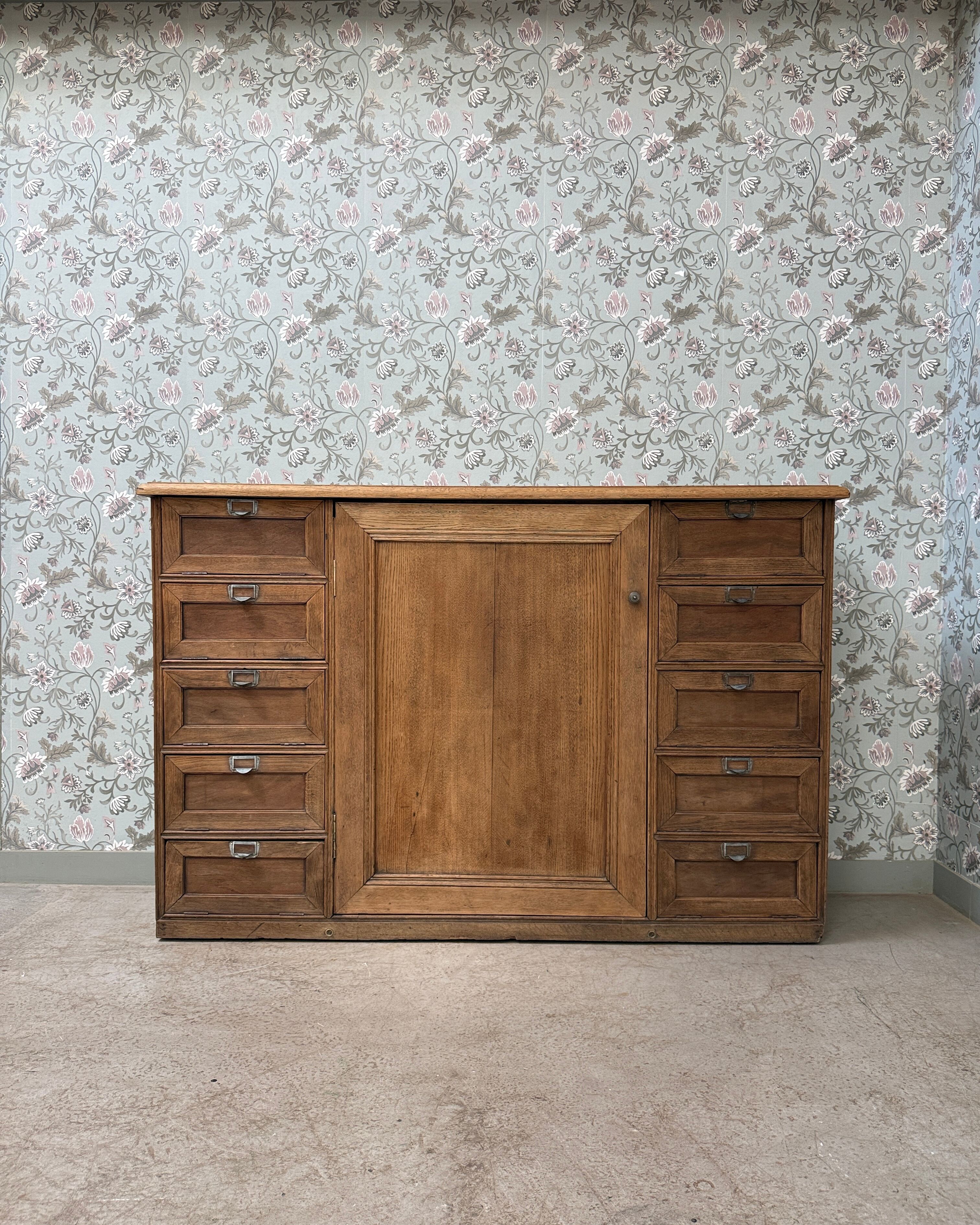 Renovated oak notary's office furniture.