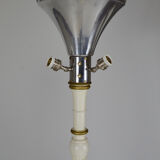 Lampadaire Art Déco en bois peint blanc et doré, 1925