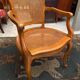 Louis XV style office armchair in solid blond beech