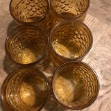 Set 6 round glasses Amber Pernod SA