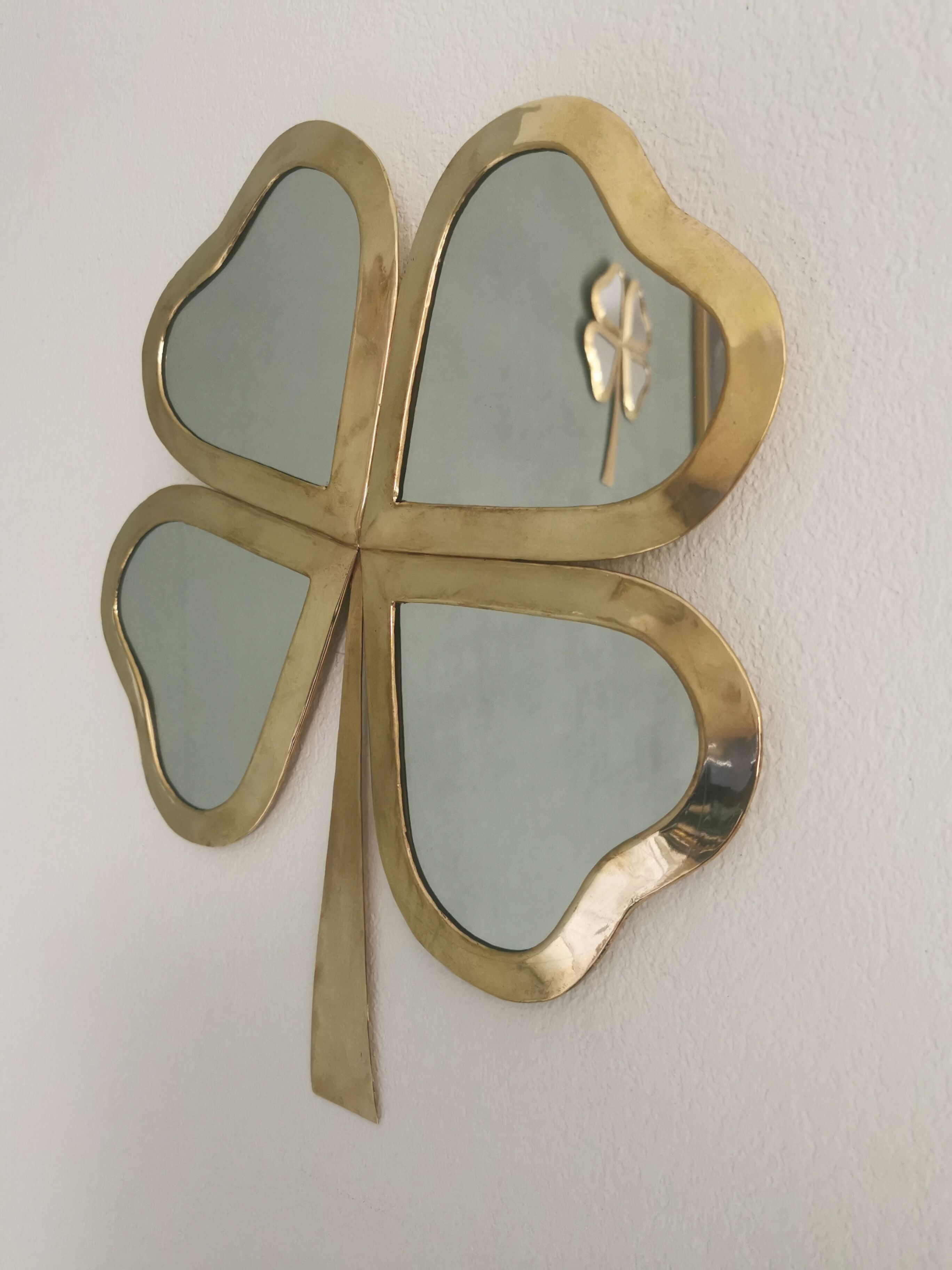 Mirror brass clover  39x46cm