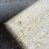 Natural beige travertine coffee table from the 1970s — minimalist Italian design, solid square top
