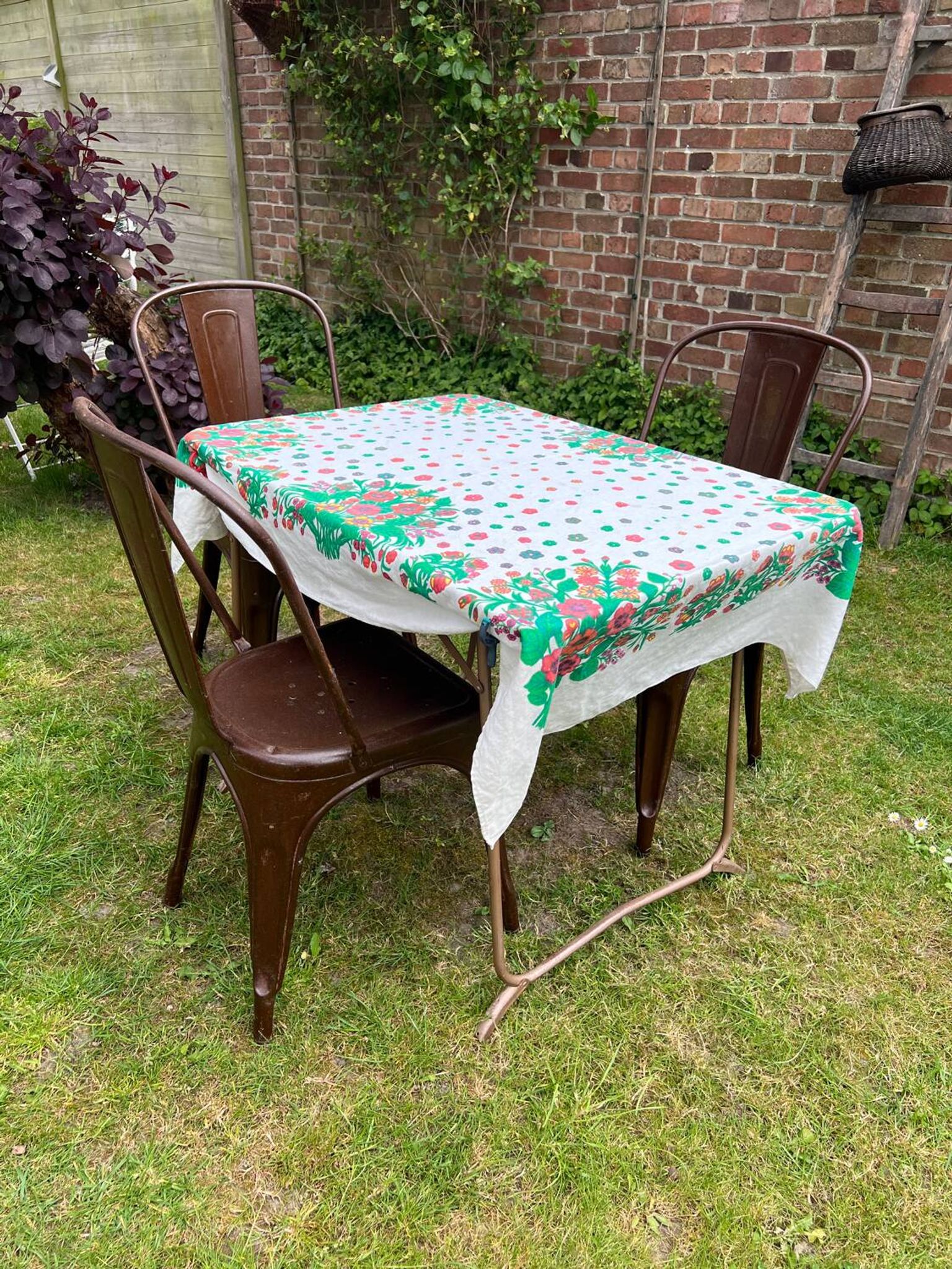 Old metal patio chairs