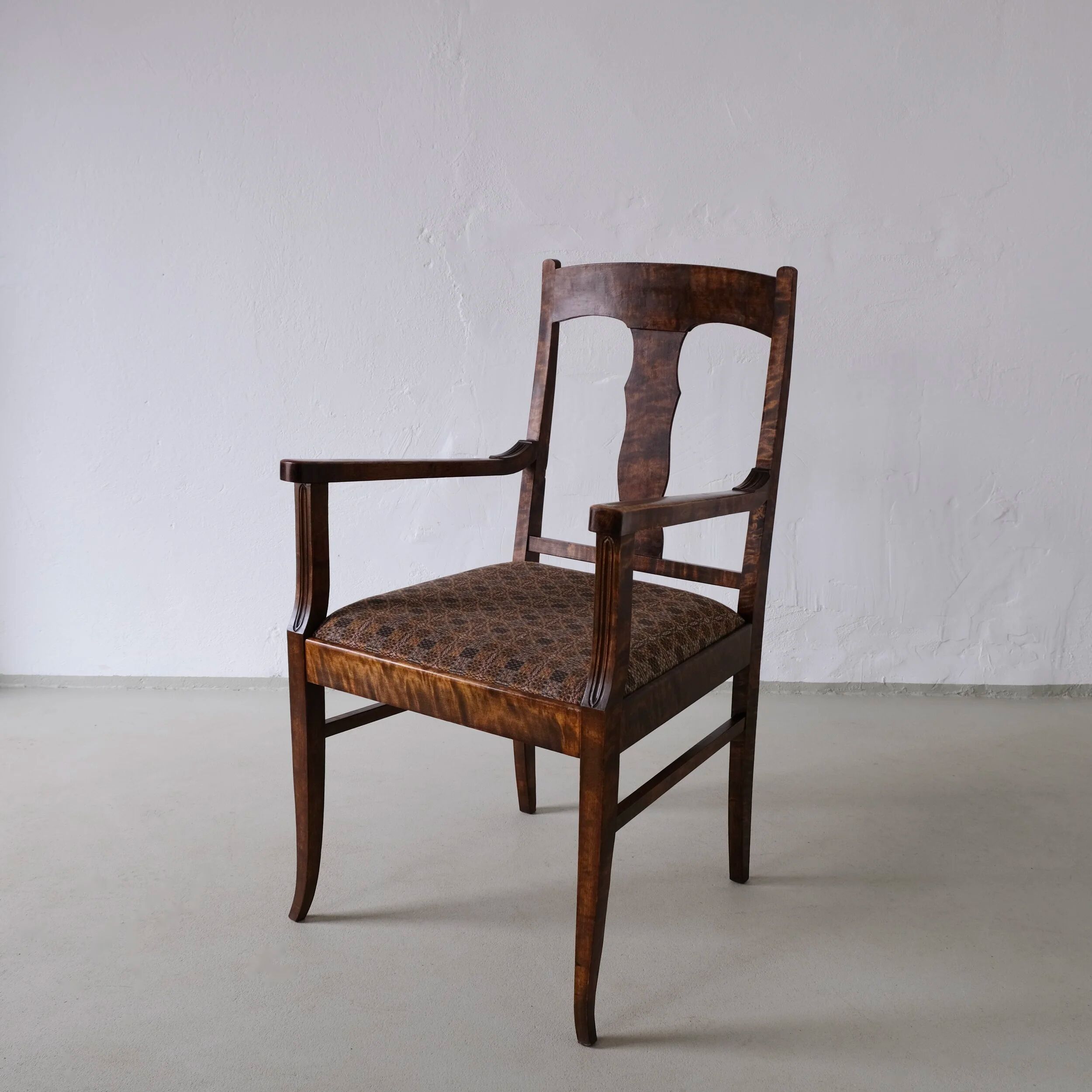 Biedermeier satin birch armchairs | Sweden | set of 2