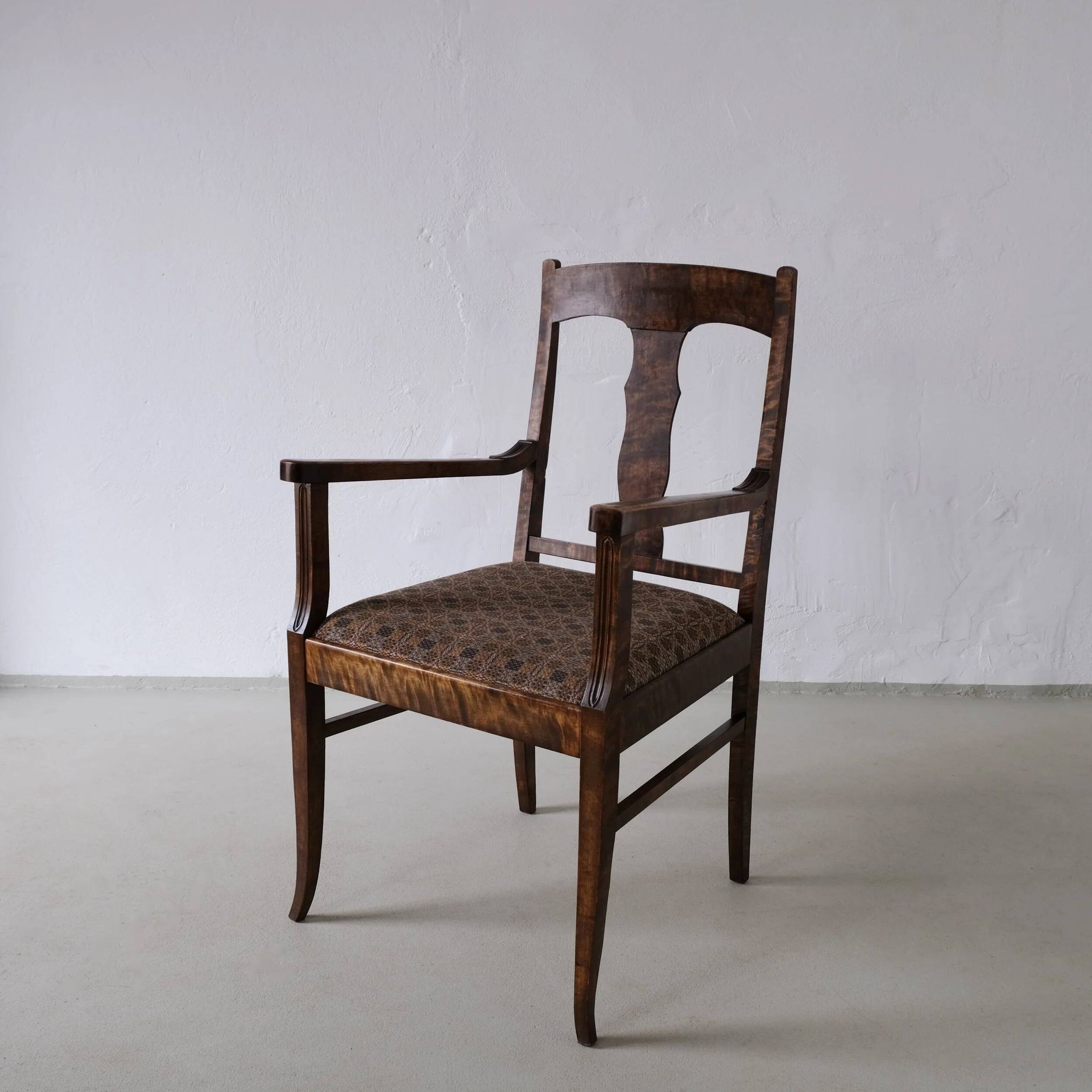 Biedermeier satin birch armchairs | Sweden | set of 2