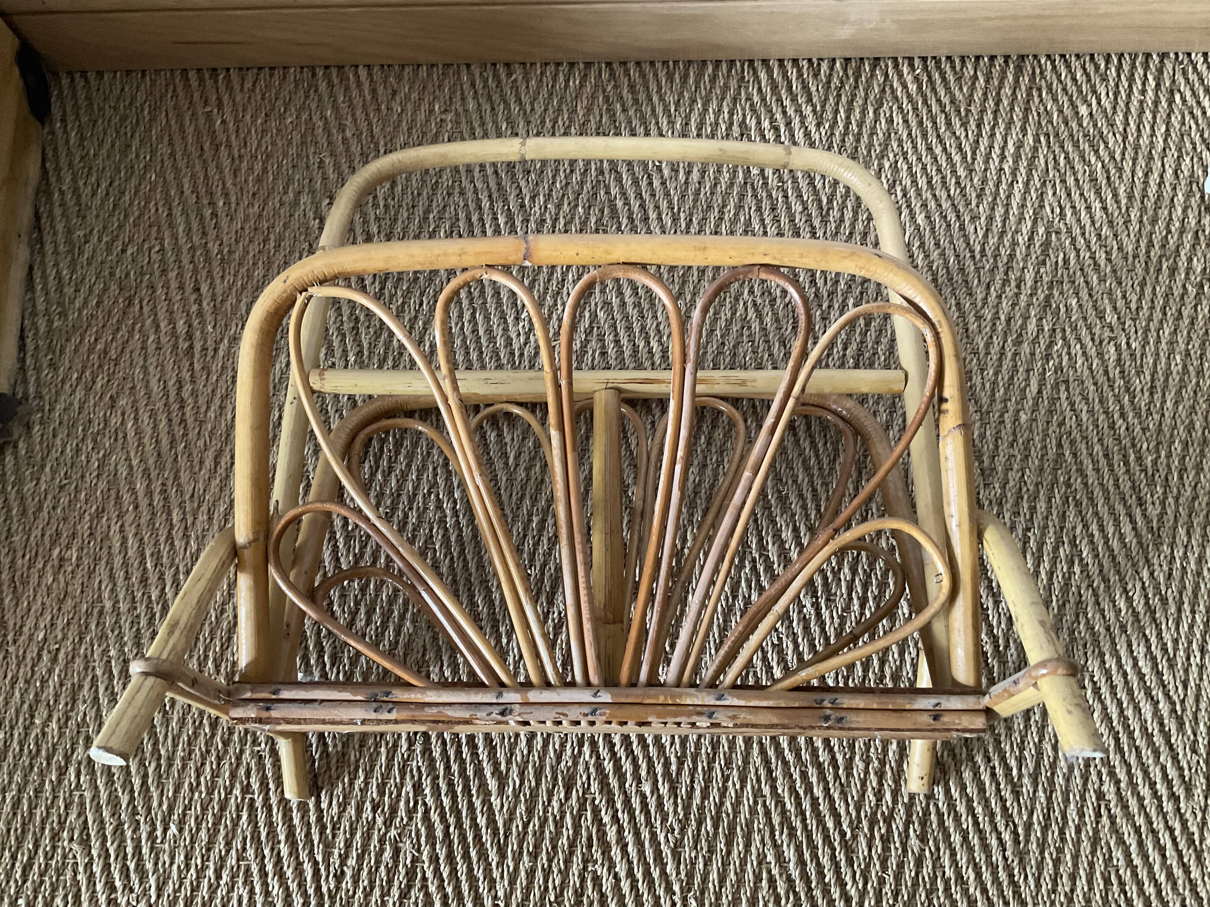 Bamboo magazine rack.