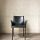 Office chair with armrests in thick black leather, Cattelan Italia