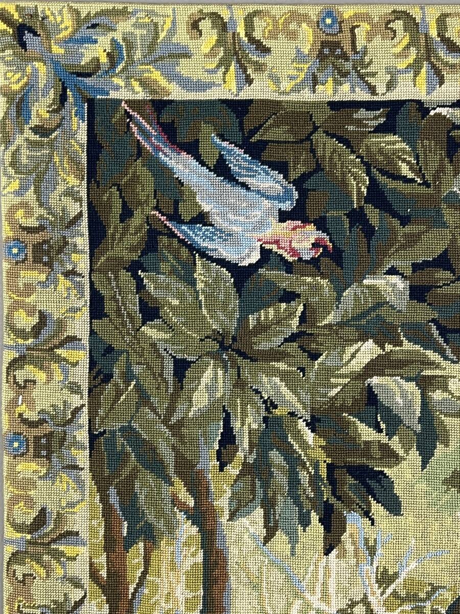 Wall tapestry with landscape and bird decoration, 20th century