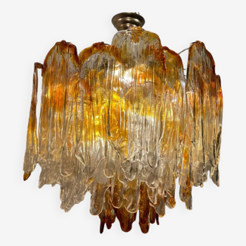 Grand lustre en verre de Murano années 1970 par Mazzega