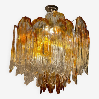 Large Murano Glass Chandelier 1970’s by Mazzega