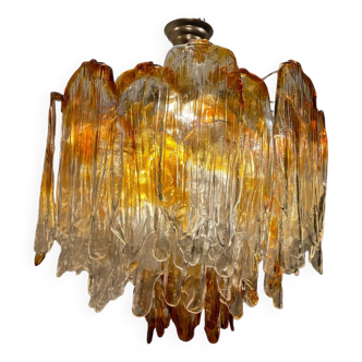 Grand lustre en verre de Murano années 1970 par Mazzega