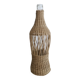 Glass and wicker bottle