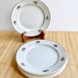 6 dessert plates demi-porcelaine Lunéville