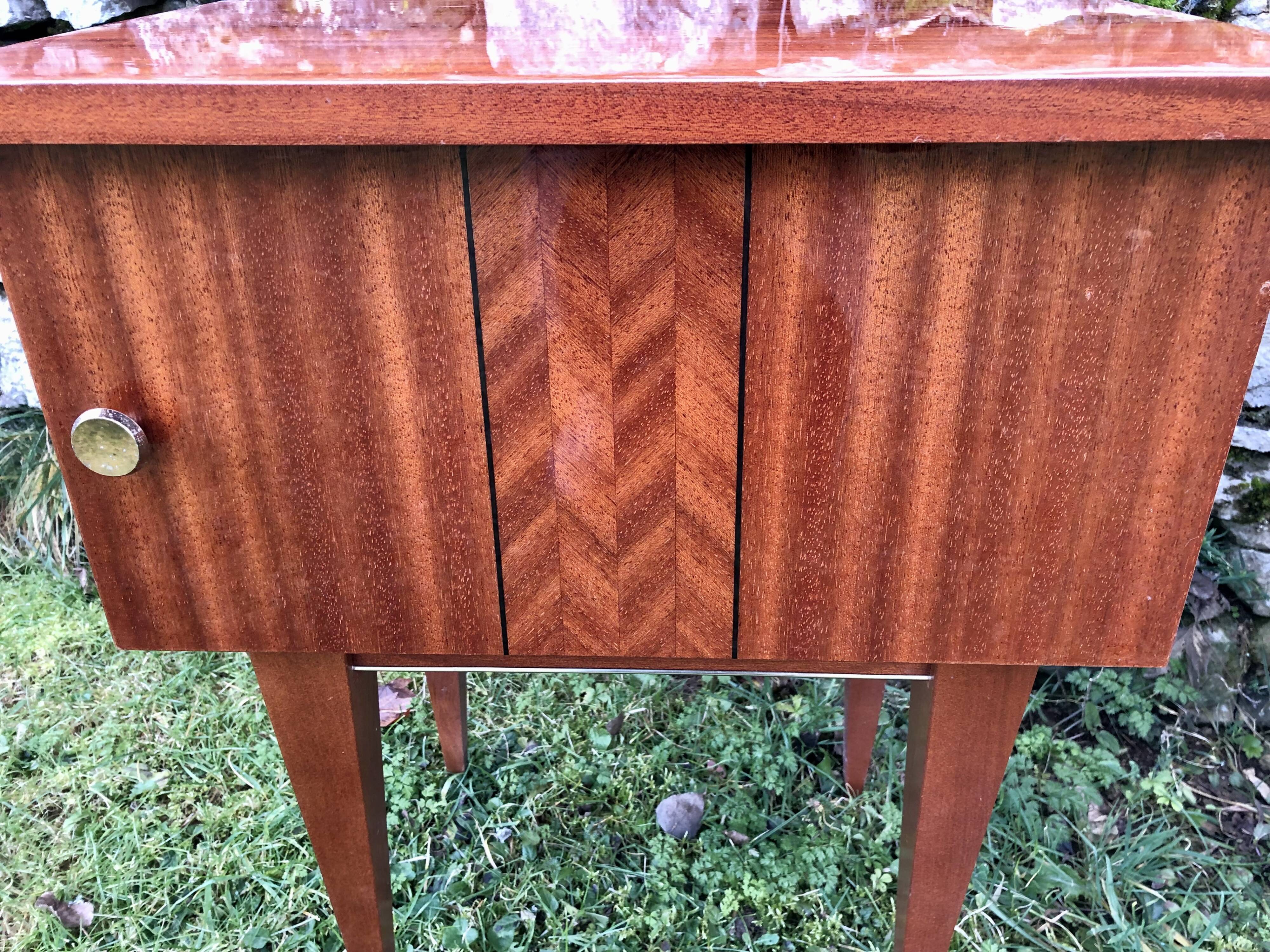 Varnished bedside tables