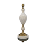 White neoclassical style lamp in alabaster and bronze, italy, circa 1950