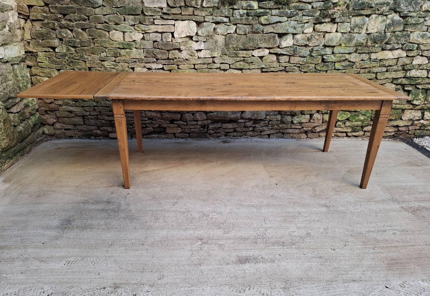 Table de ferme chêne 320 cm avec allonges 