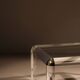 Square Lucite & Brass Coffee Table | Europe 1970s
