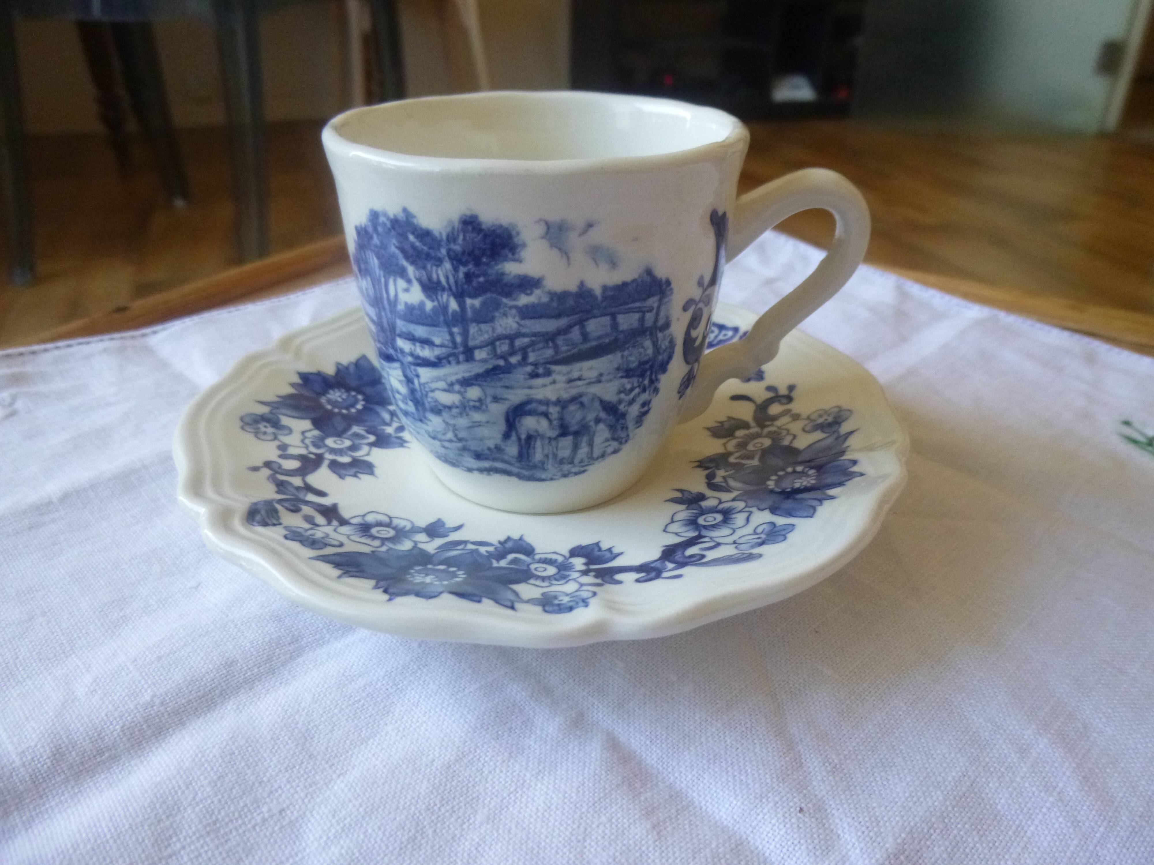 Sarreguemines BP coffee cup and saucer