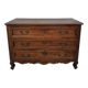 Louis XV style commode in solid walnut, 19th century rustic.