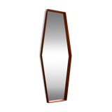Miroir hexagonal avec cadre en teck