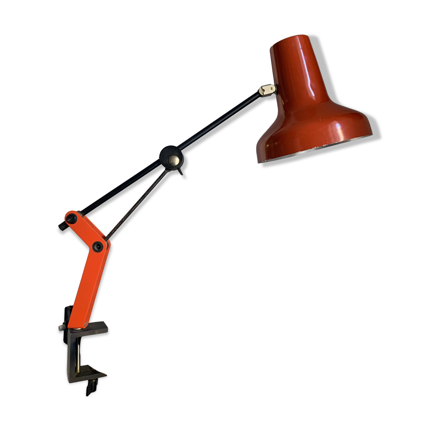 Vintage 1970s architect's desk lamp, East German (GDR - GDR), red - 50 cm
