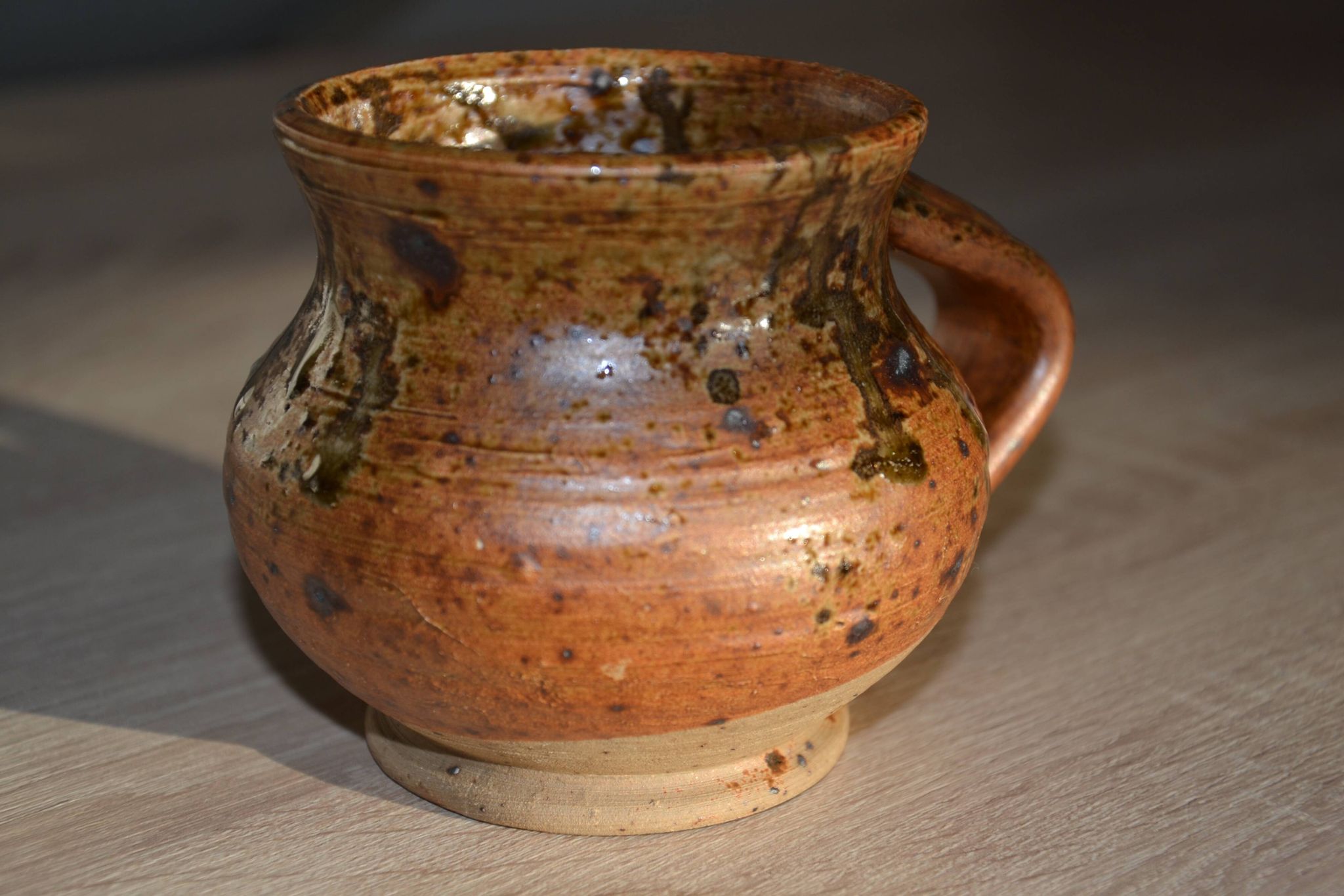 4 pyrite stoneware cups/mugs/coffee cups signed J.P.G.