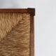 Set of six brutalist dining chairs in oak an wicker