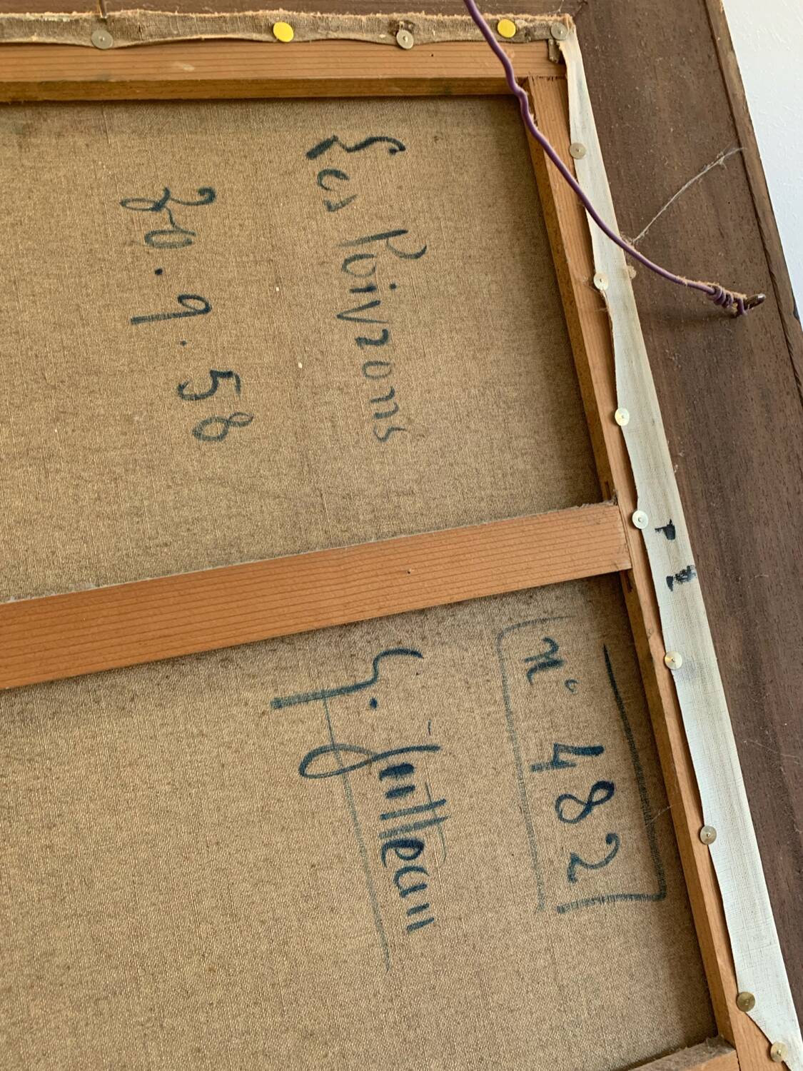 Oil on Canvas Still Life Gabriel Jutteau Vintage 1958