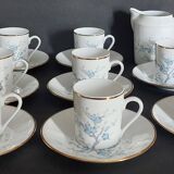 Eight-cup coffee service and creamer, Limoges porcelain, monogrammed