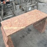 Sculptural solid stone desk / console
