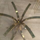 Brass coffee table and smoked glass, 1970s