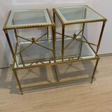 Vintage brass and glass nesting table