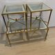 Vintage brass and glass nesting table