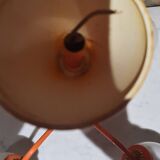 Suspension 4 feux en métal orange et opaline