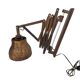 Scissor lamp | Harmonica lamp | wall lamp | vintage | oak | pig's bladder |