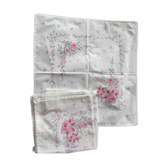 6 vintage floral pattern retro napkins