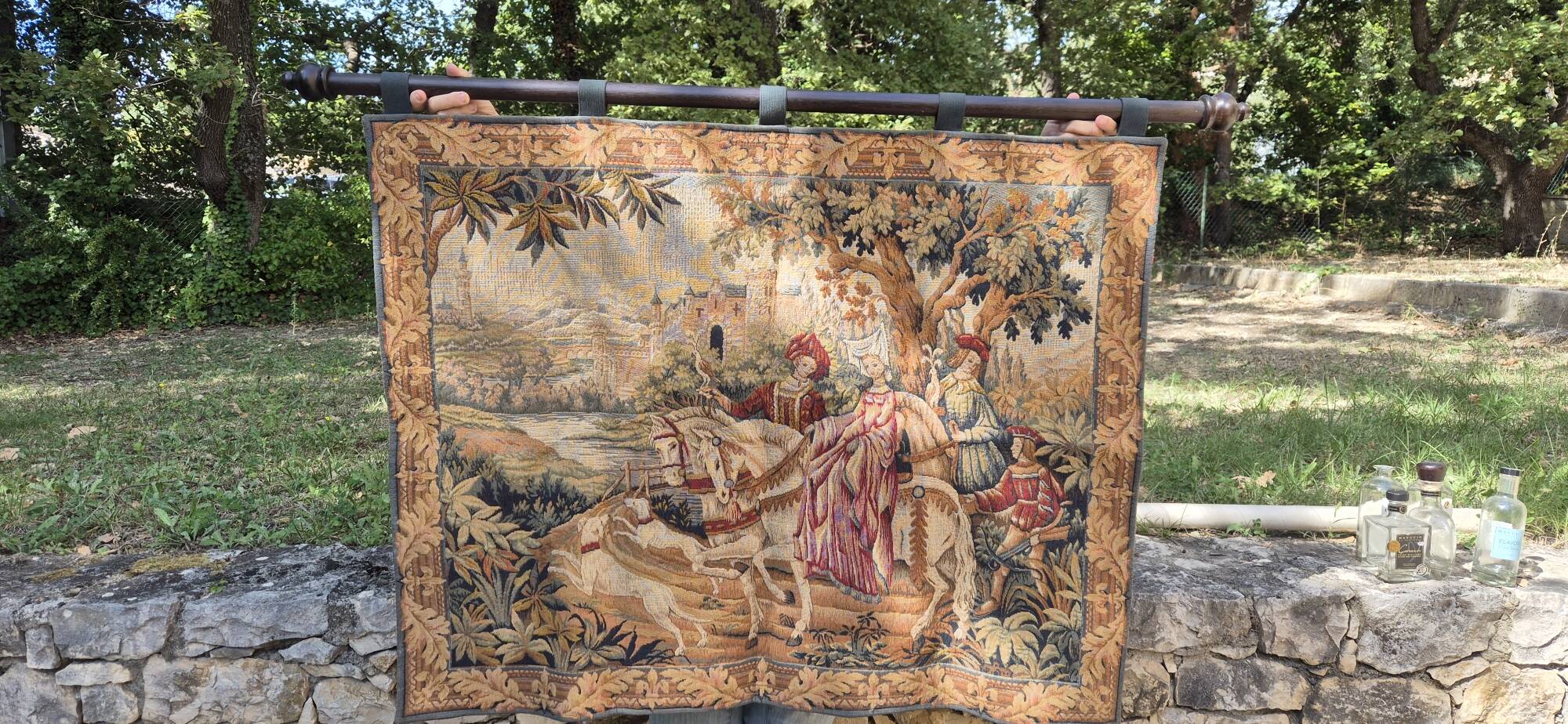 Tapisserie murale vintage Marc Waymel La Chasse Royale