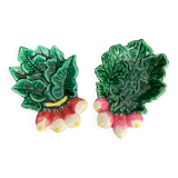 Pair of “Radis” barbotine dishes in Vallauris