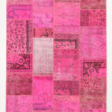 5x8 Pink Vintage Patchwork Rug 242x164Cm