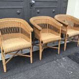 Vintage rattan gondola seat