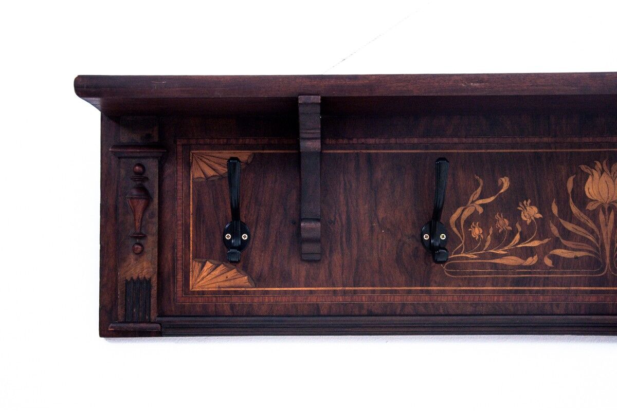 Inlay coat rack, western europe, early 20th century.