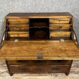 Louis XVI period chest of drawers in burr walnut with marquetry decoration
