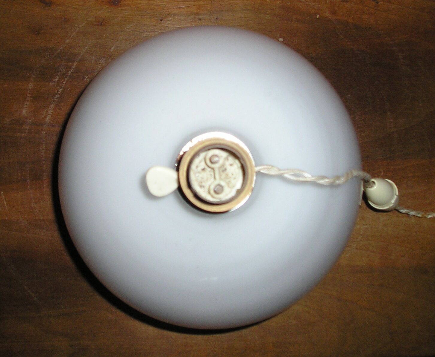 Ancient opalin glass lamp foot